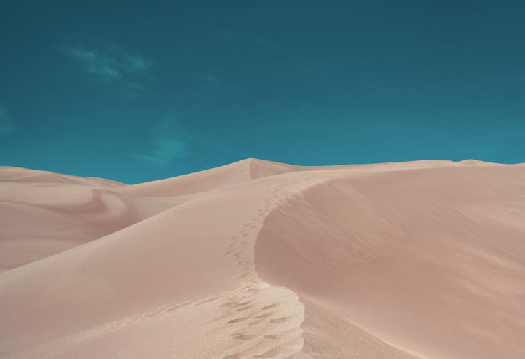 Desert with a blue sky